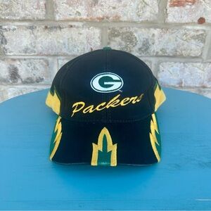 Vintage Green Bay Packers Team NFL Snapback Hat Fresh Caps Flame Embroidery 90s